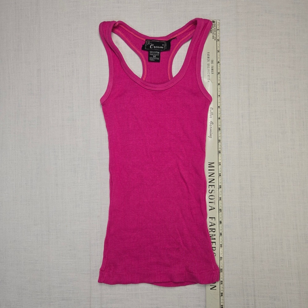 VTG 1980s Ice Cream Muscle Tank Top Hot Pink Men's Medium Ribbed Racerback Beach